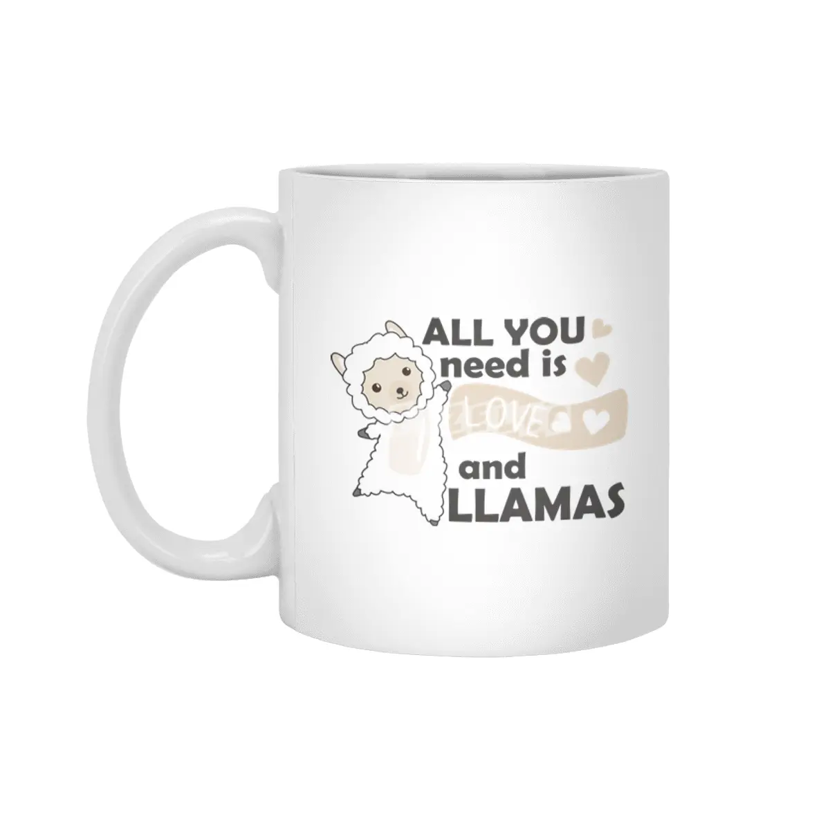 All You Need Is Love And Llama's Sweet Llama Heart Beyaz Kupa