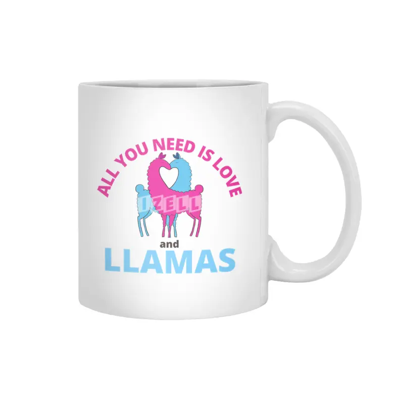 All You Need Is Love And Llamas Cute Animals Beyaz Kupa