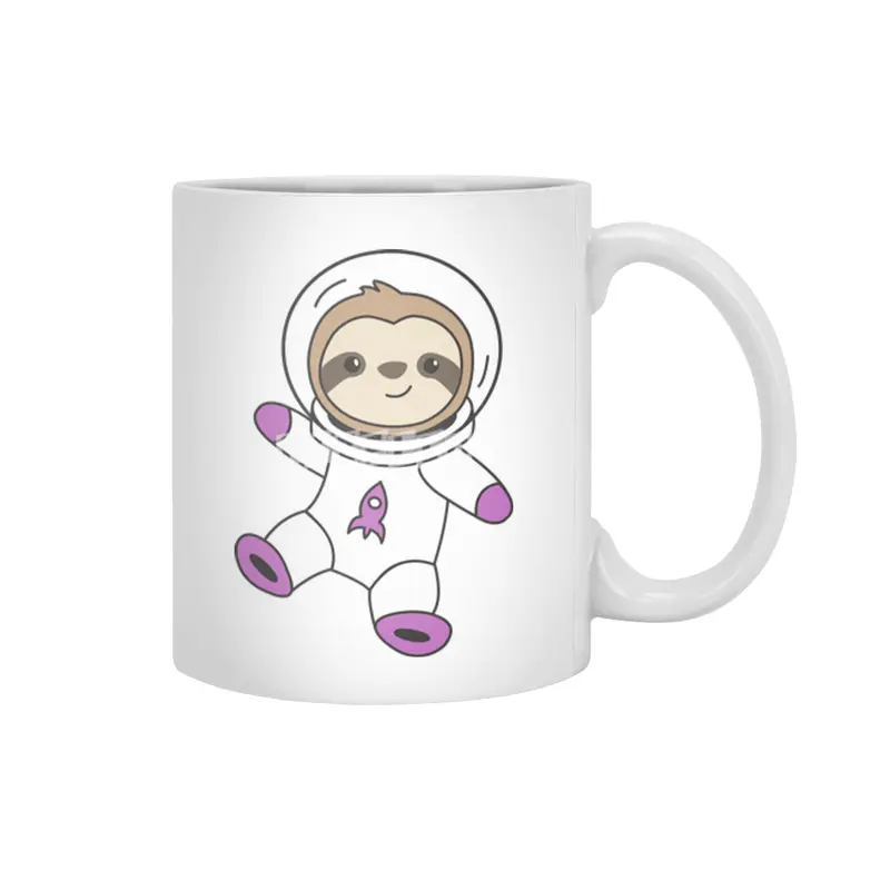 Astronaut Sloth Planet Earth Mars Space Beyaz Kupa