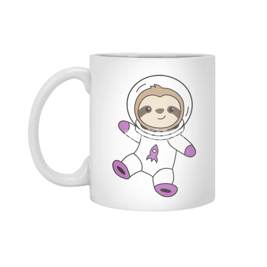 Astronaut Sloth Planet Earth Mars Space Beyaz Kupa