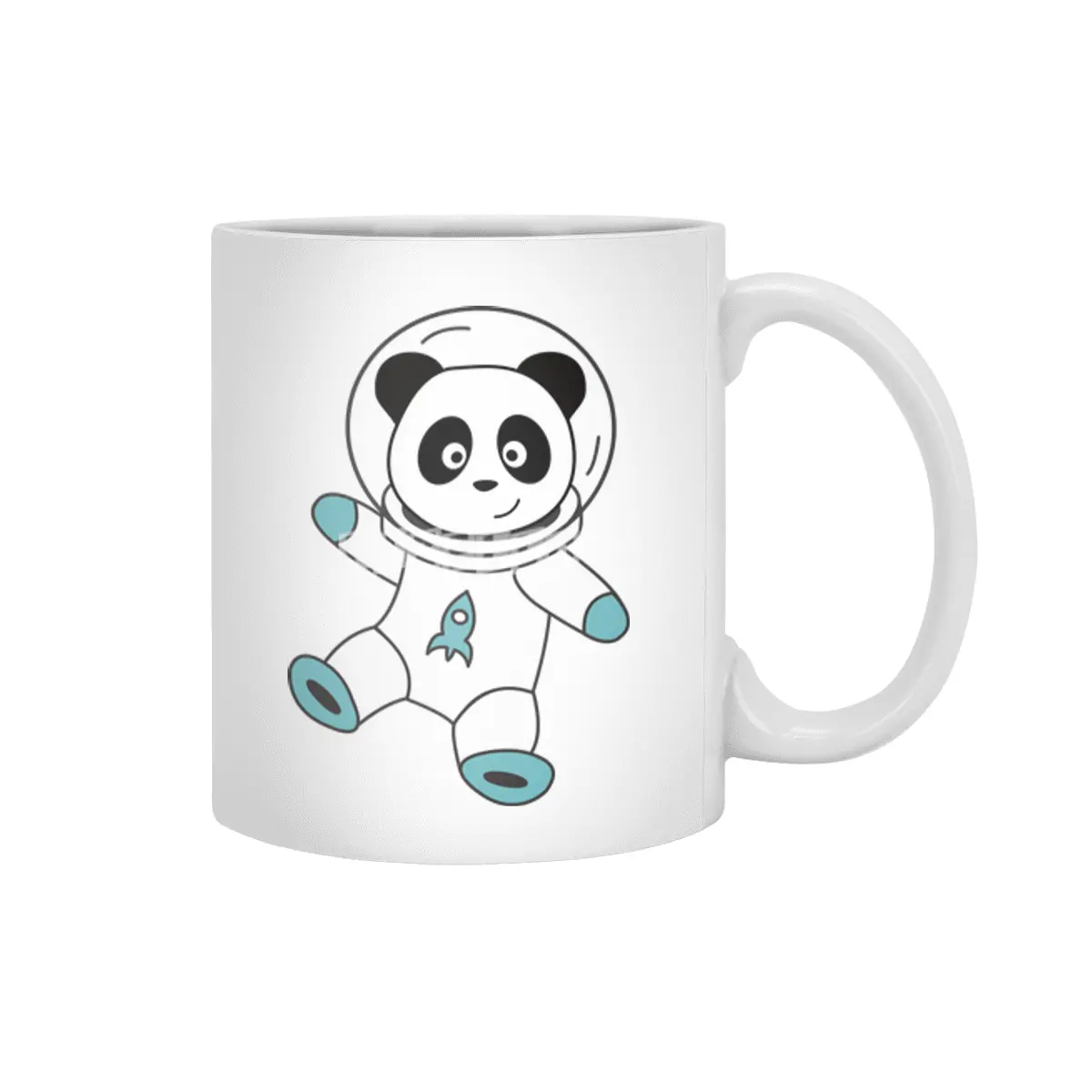 Astronauts Pandas Planet Earth Space Beyaz Kupa