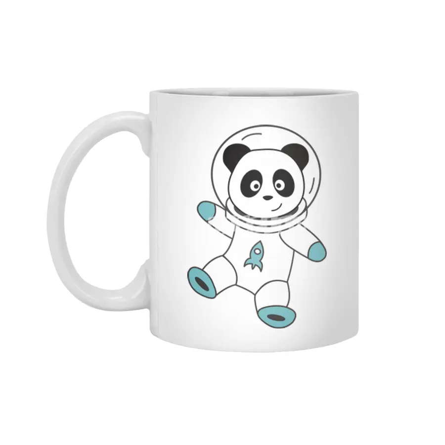 Astronauts Pandas Planet Earth Space Beyaz Kupa