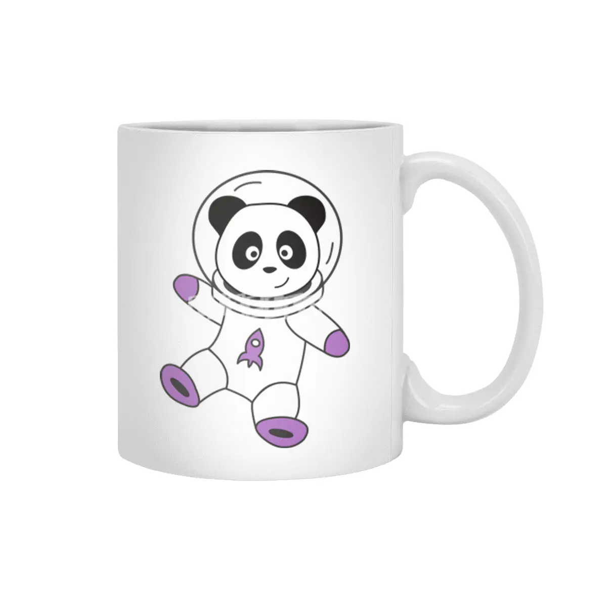 Astronauts Pandas Planet Earth Space Beyaz Kupa