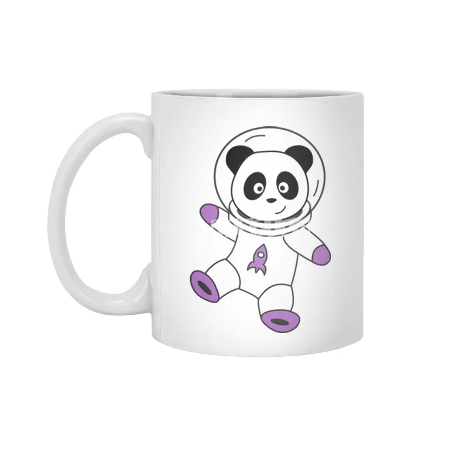 Astronauts Pandas Planet Earth Space Beyaz Kupa