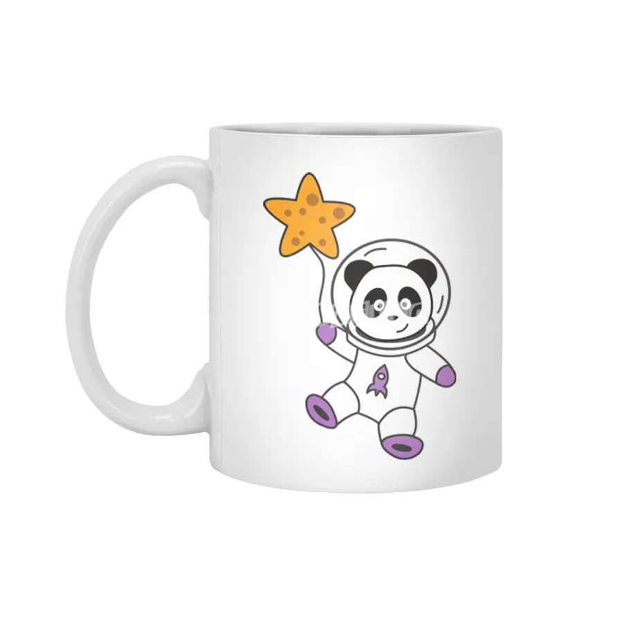 Astronauts Pandas Planet Earth Space Star Beyaz Kupa