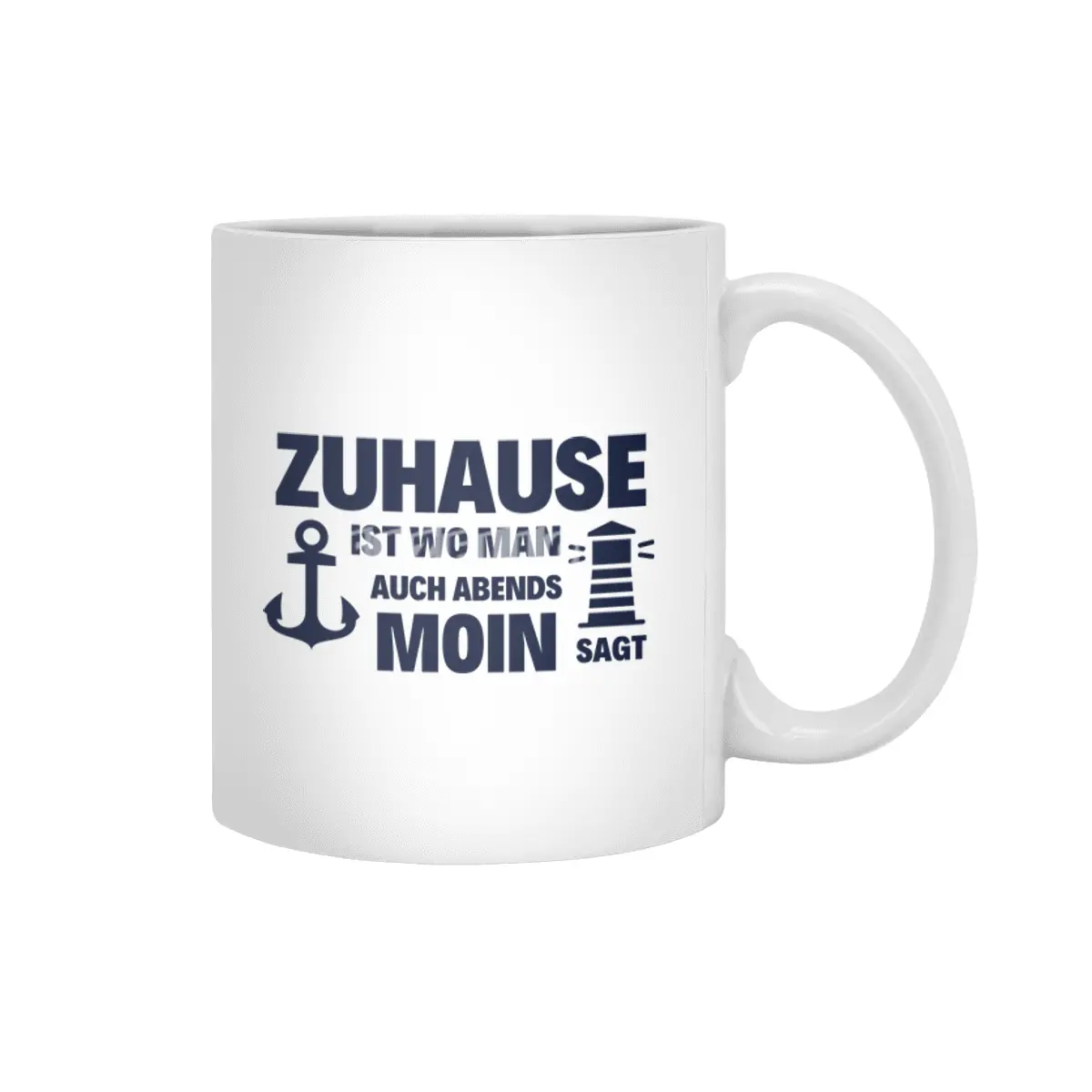 At Home Moin Lighthouse Seagull North Sea Anchor Beyaz Kupa
