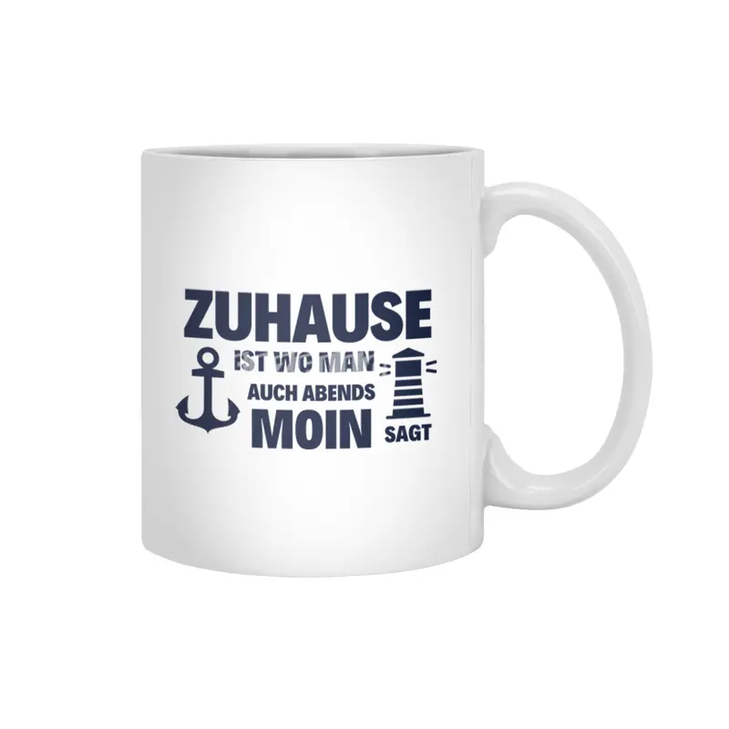 At Home Moin Lighthouse Seagull North Sea Anchor Beyaz Kupa