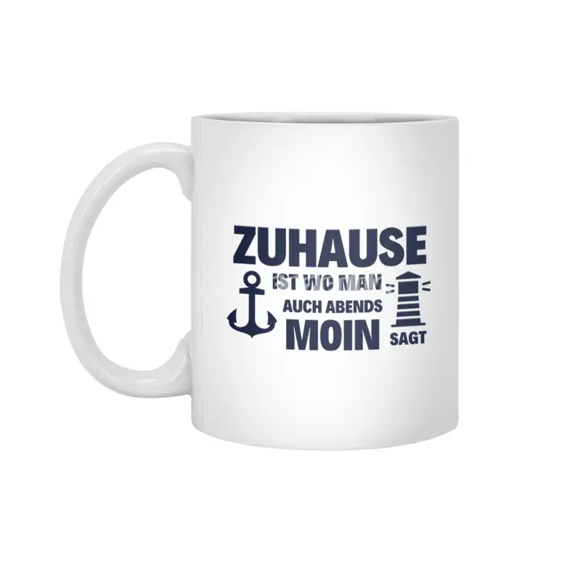 At Home Moin Lighthouse Seagull North Sea Anchor Beyaz Kupa