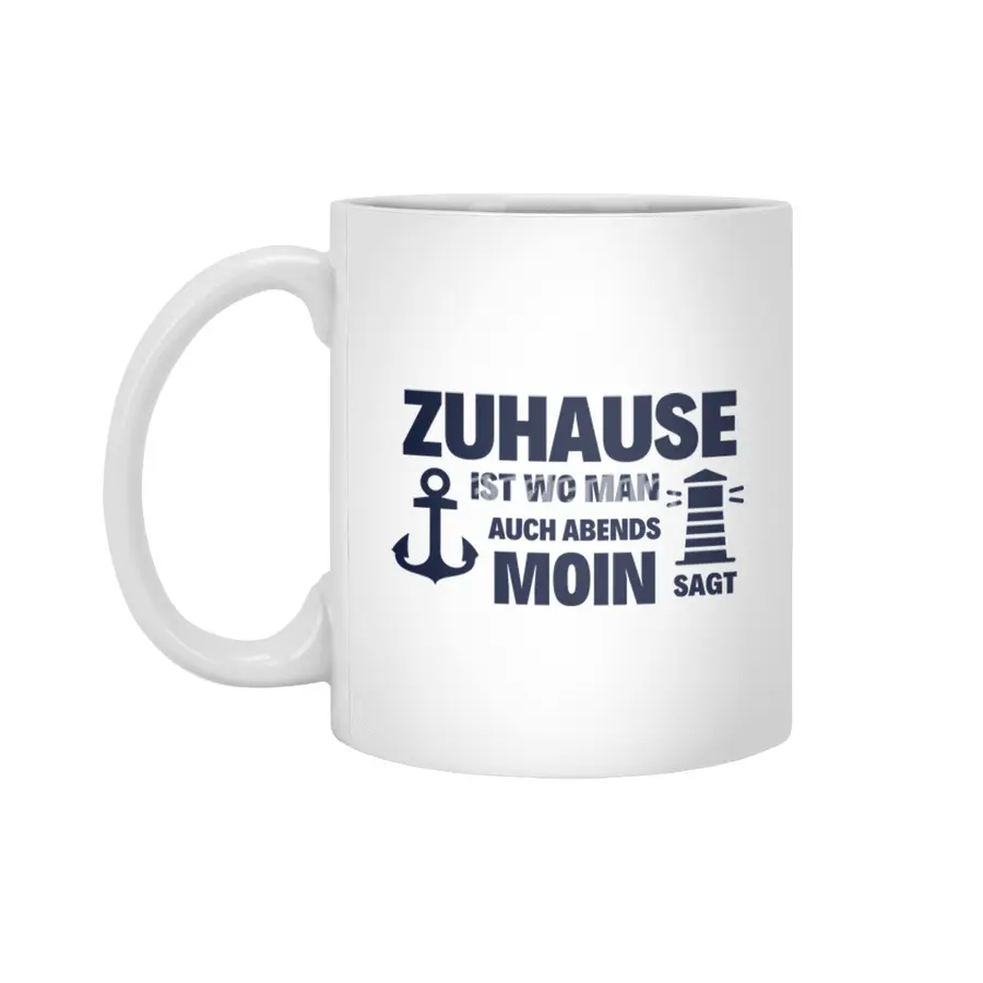 At Home Moin Lighthouse Seagull North Sea Anchor Beyaz Kupa