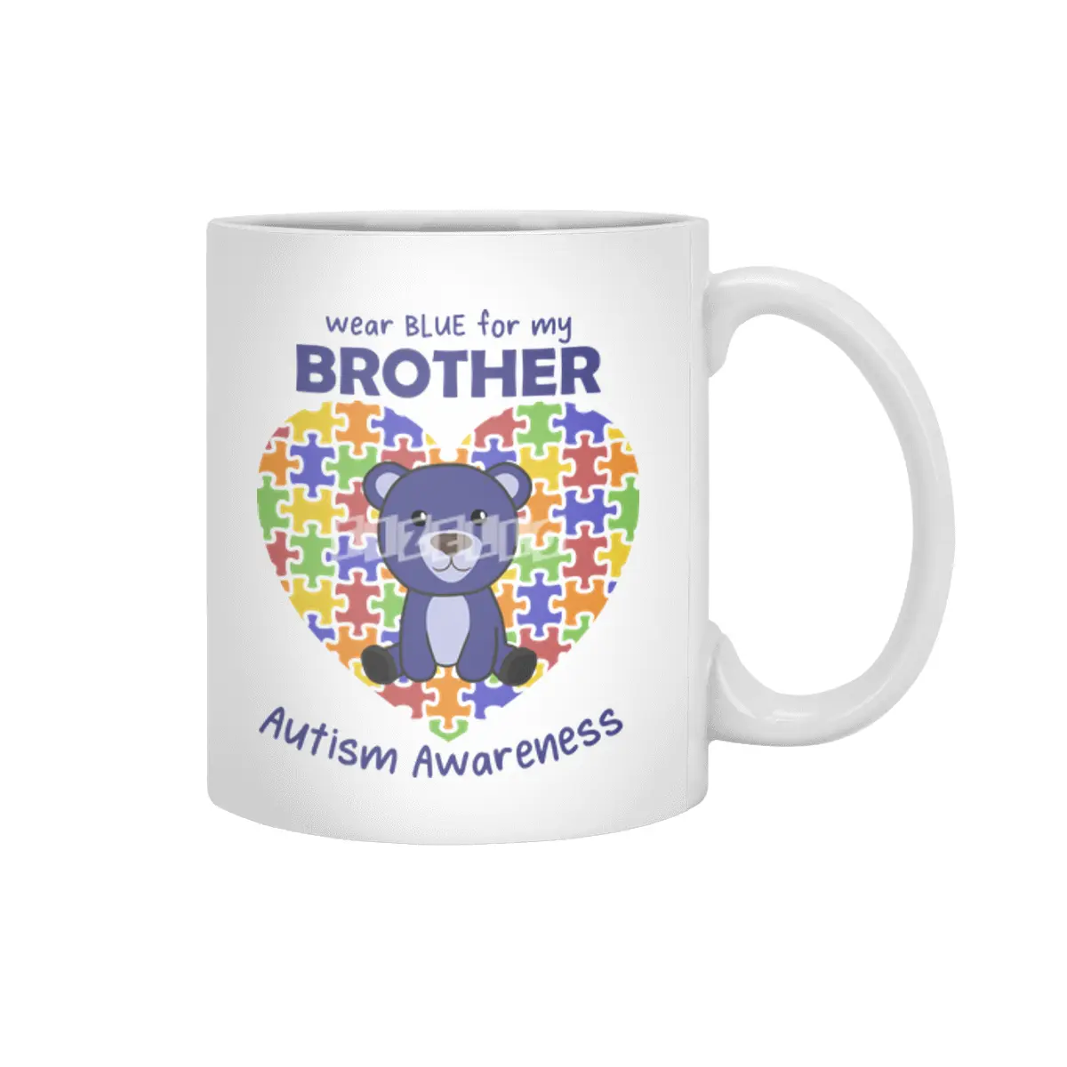 Autism Awareness Wear Blue For My Brother Beyaz Kupa