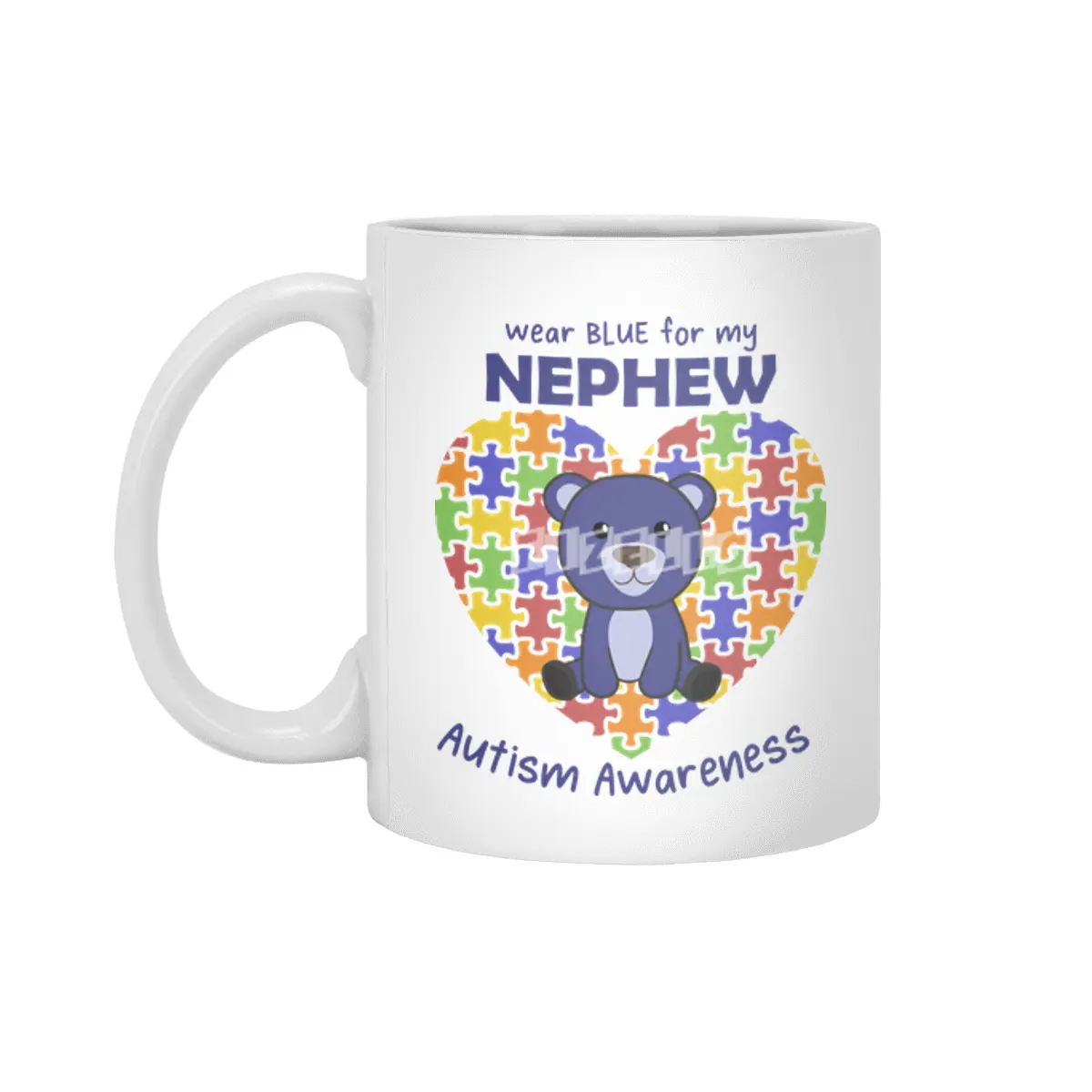 Autism Awareness Wear Blue For My Nephew Beyaz Kupa