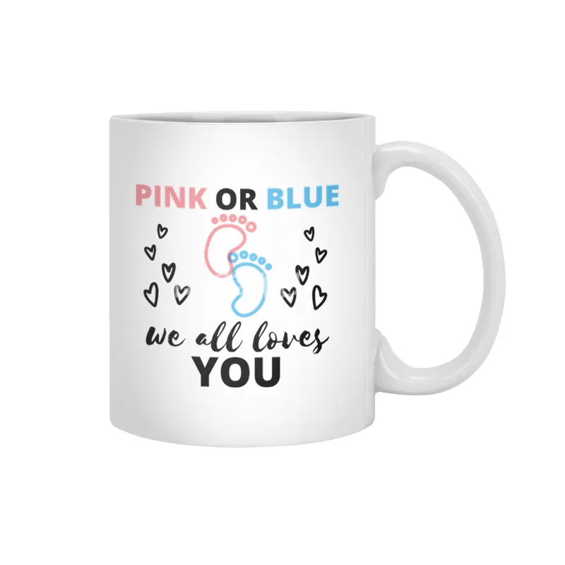 Baby Gender Reveal Ideas Pink Or Blue We All Love Beyaz Kupa