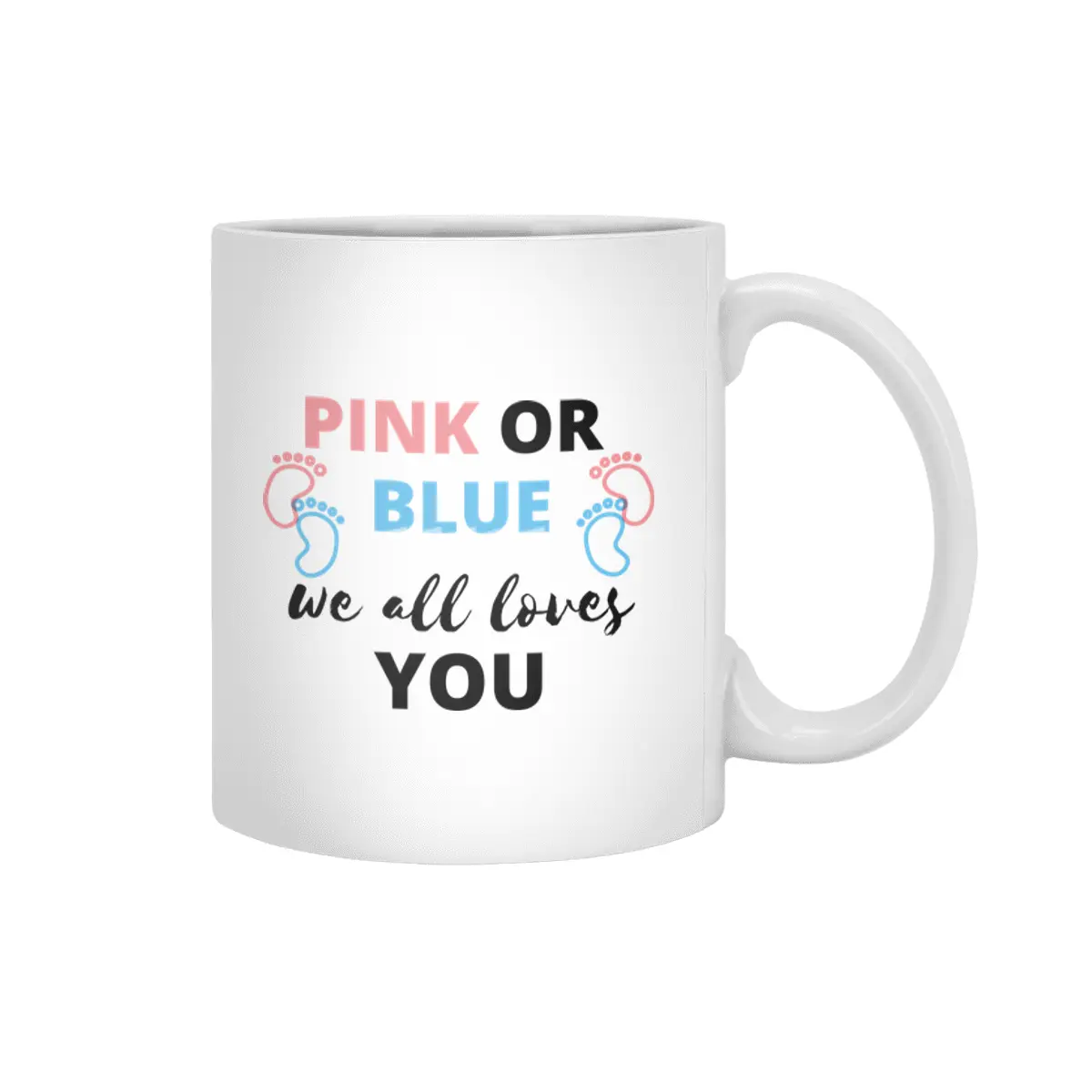 Baby Gender Reveal Ideas Pink Or Blue We All Love Beyaz Kupa