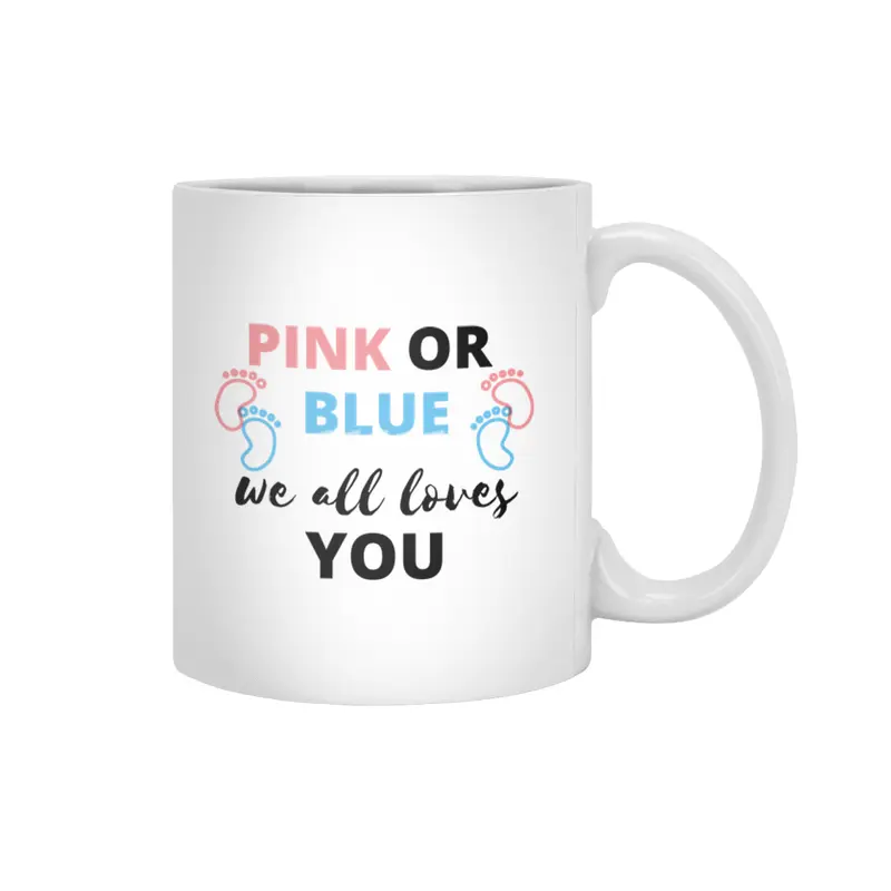 Baby Gender Reveal Ideas Pink Or Blue We All Love Beyaz Kupa