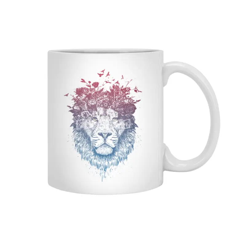 Floral lion Beyaz Kupa