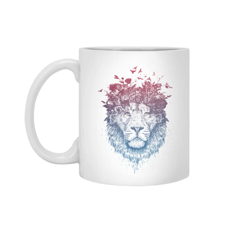 Floral lion Beyaz Kupa