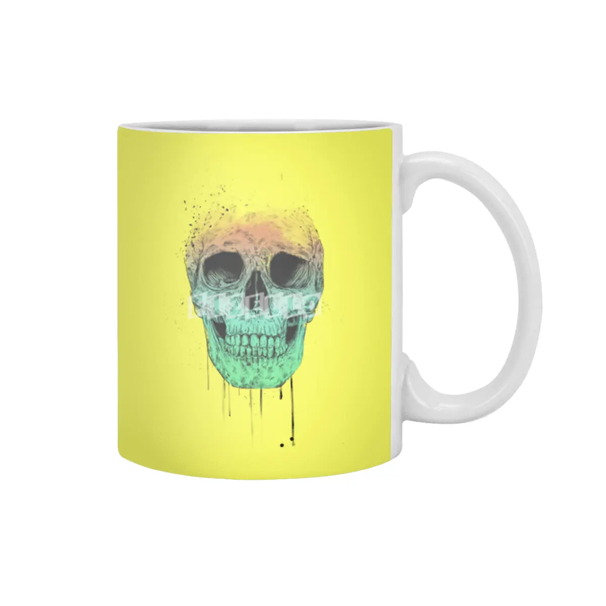 Pop art skull Beyaz Kupa