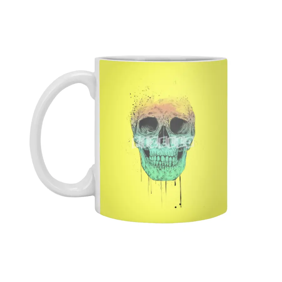 Pop art skull Beyaz Kupa