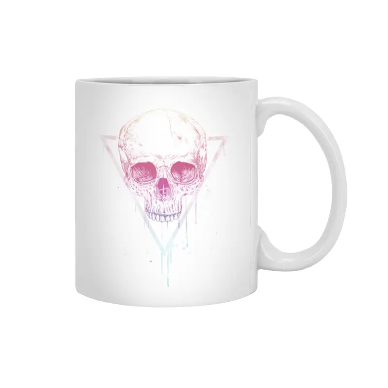 Skull in a triangle Beyaz Kupa