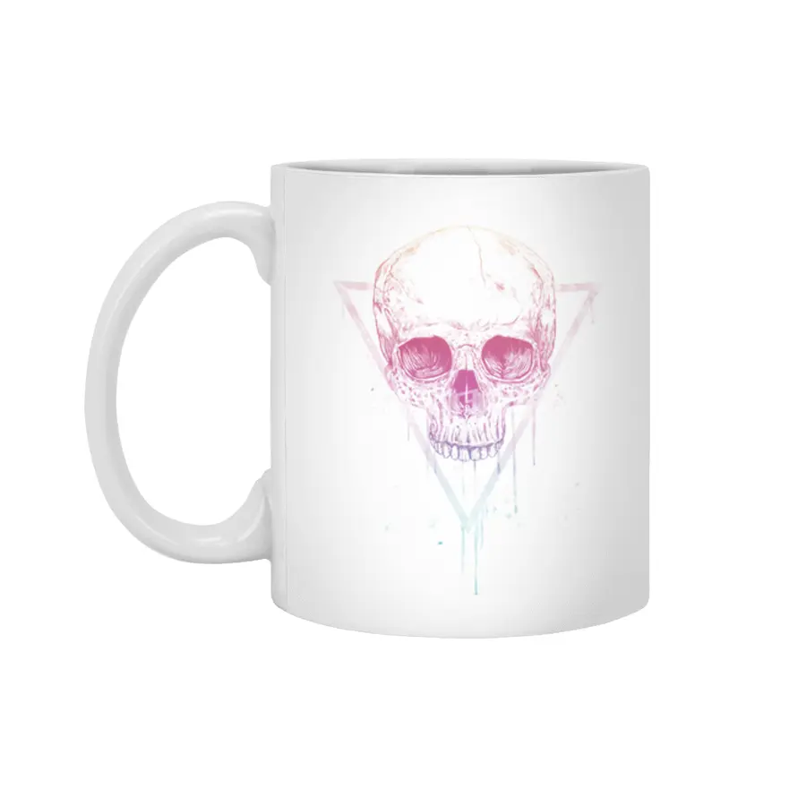 Skull in a triangle Beyaz Kupa