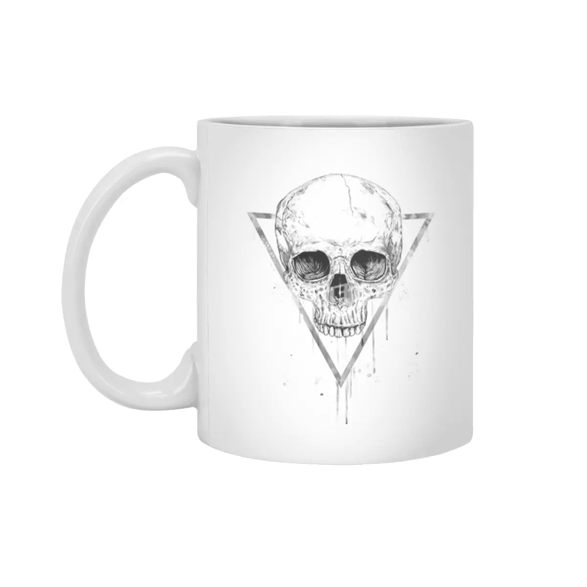Skull in a triangle (bw) Beyaz Kupa
