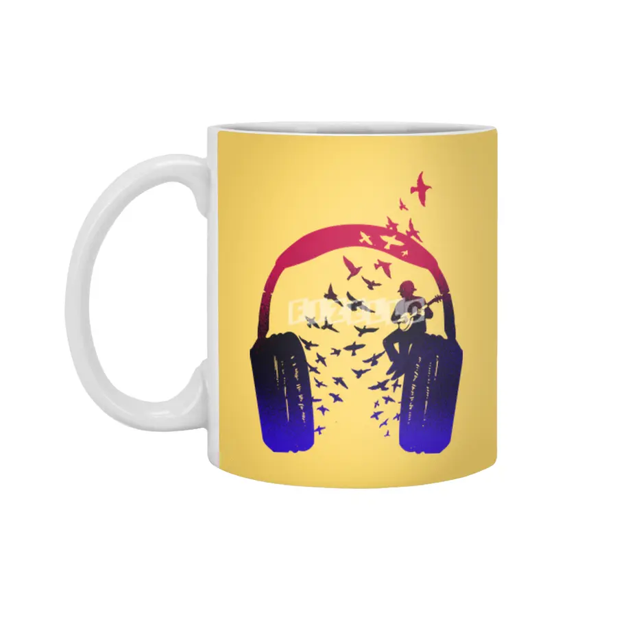 Headphone Music Banjo Beyaz Kupa