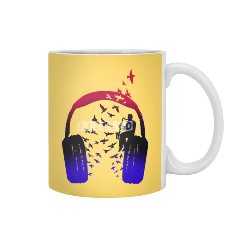 Headphone Music Bass clarinet Beyaz Kupa