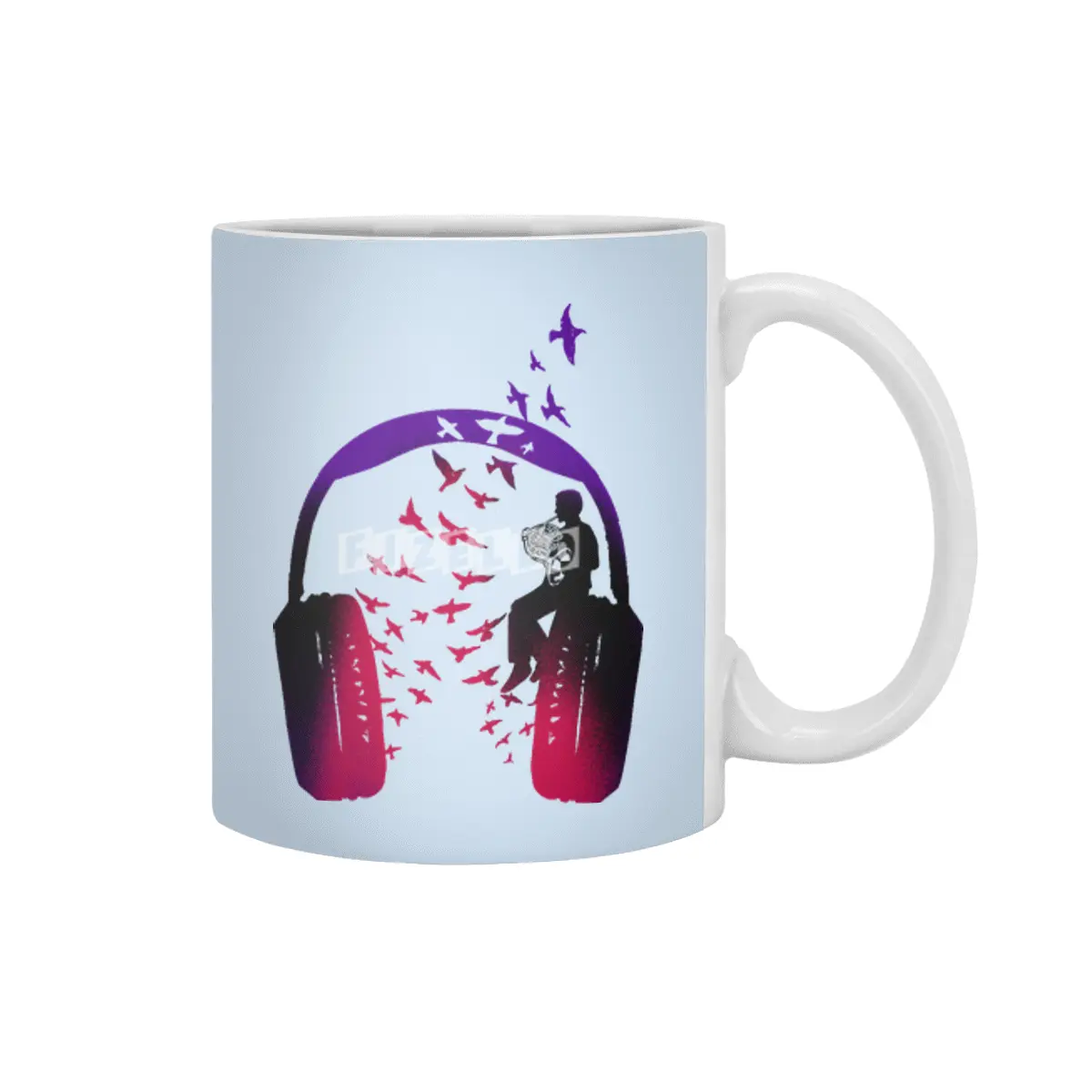 Headphone Music French Horn Beyaz Kupa