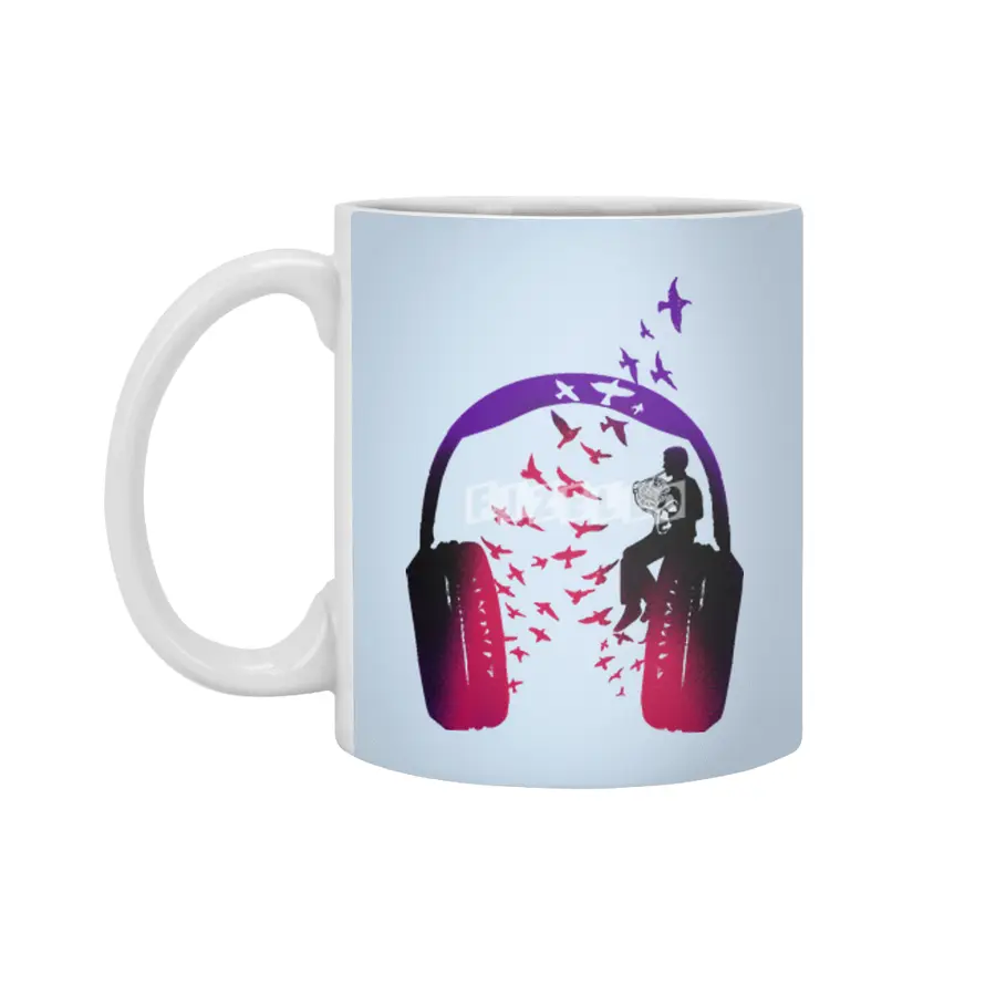 Headphone Music French Horn Beyaz Kupa