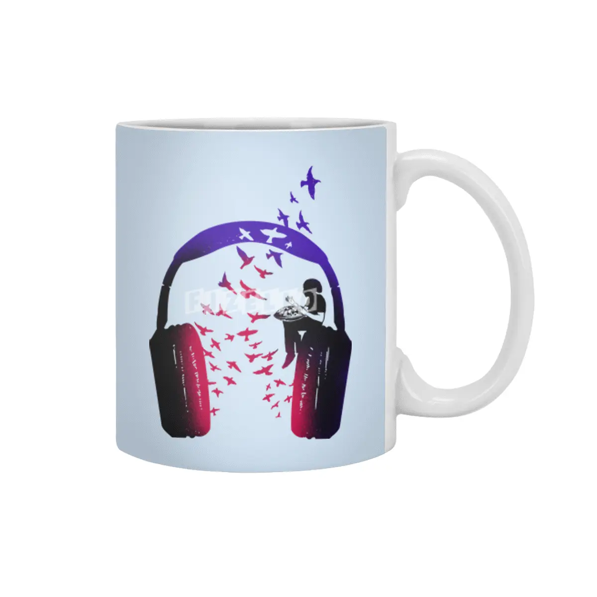 Headphone Music Hang Drum Beyaz Kupa