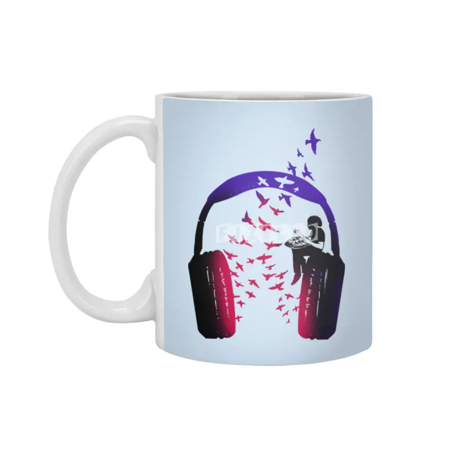 Headphone Music Hang Drum Beyaz Kupa