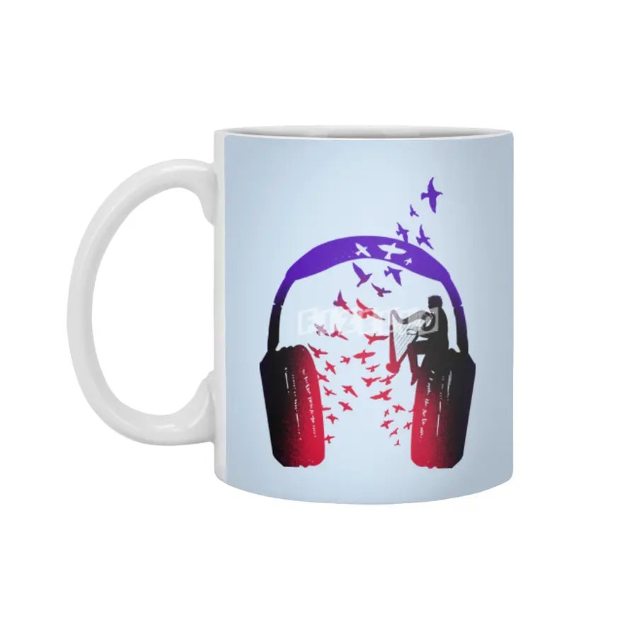 Headphone Music Harp Beyaz Kupa