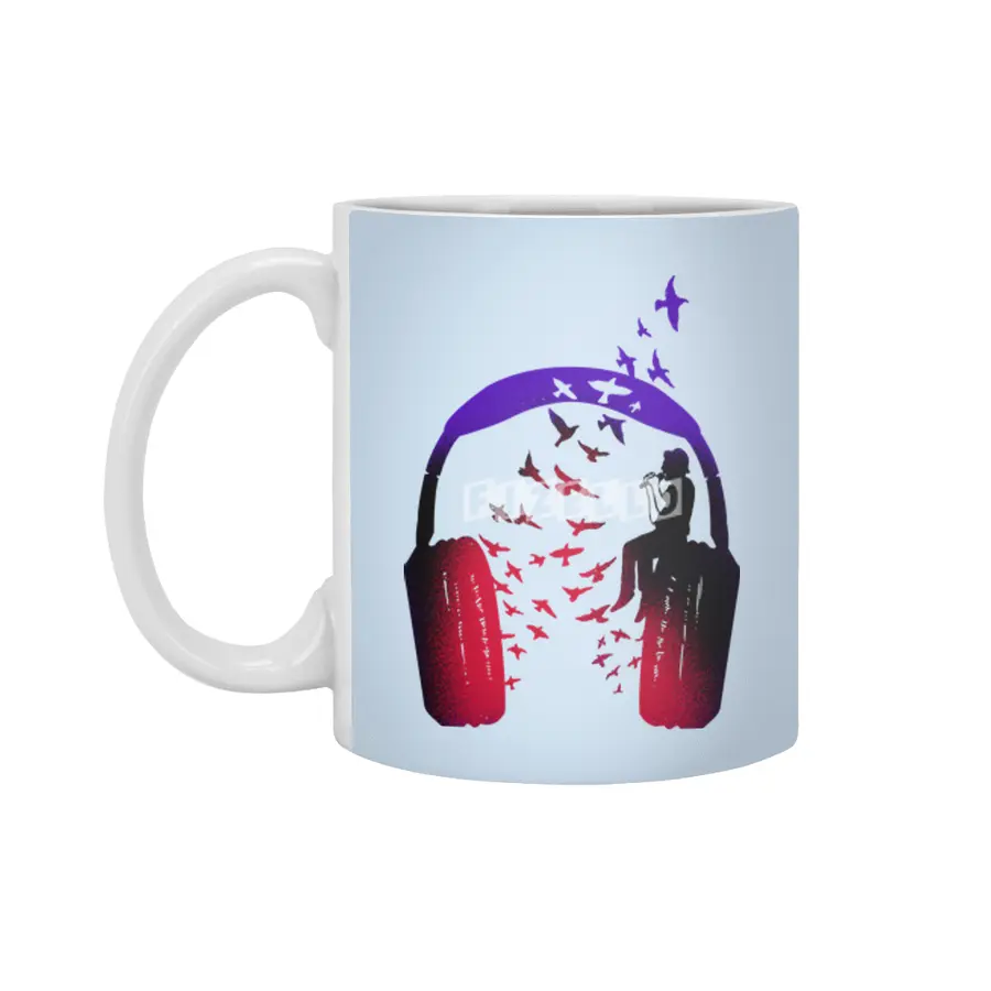 Headphone Music Singer Beyaz Kupa