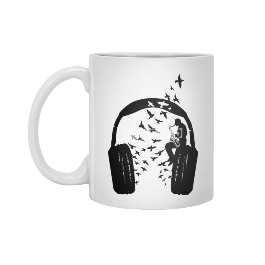 Headphone Saxophone Beyaz Kupa
