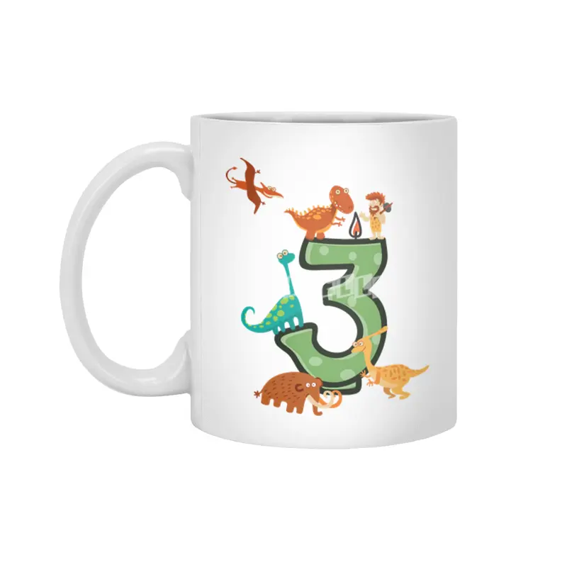 3 Year Dinosaur Birthday Shirt Dino Gift Beyaz Kupa
