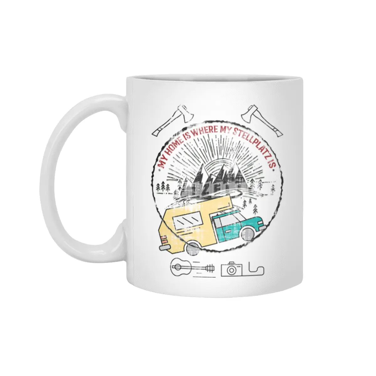 Camping Camper Vacation Motorhome Adventure Gift Beyaz Kupa