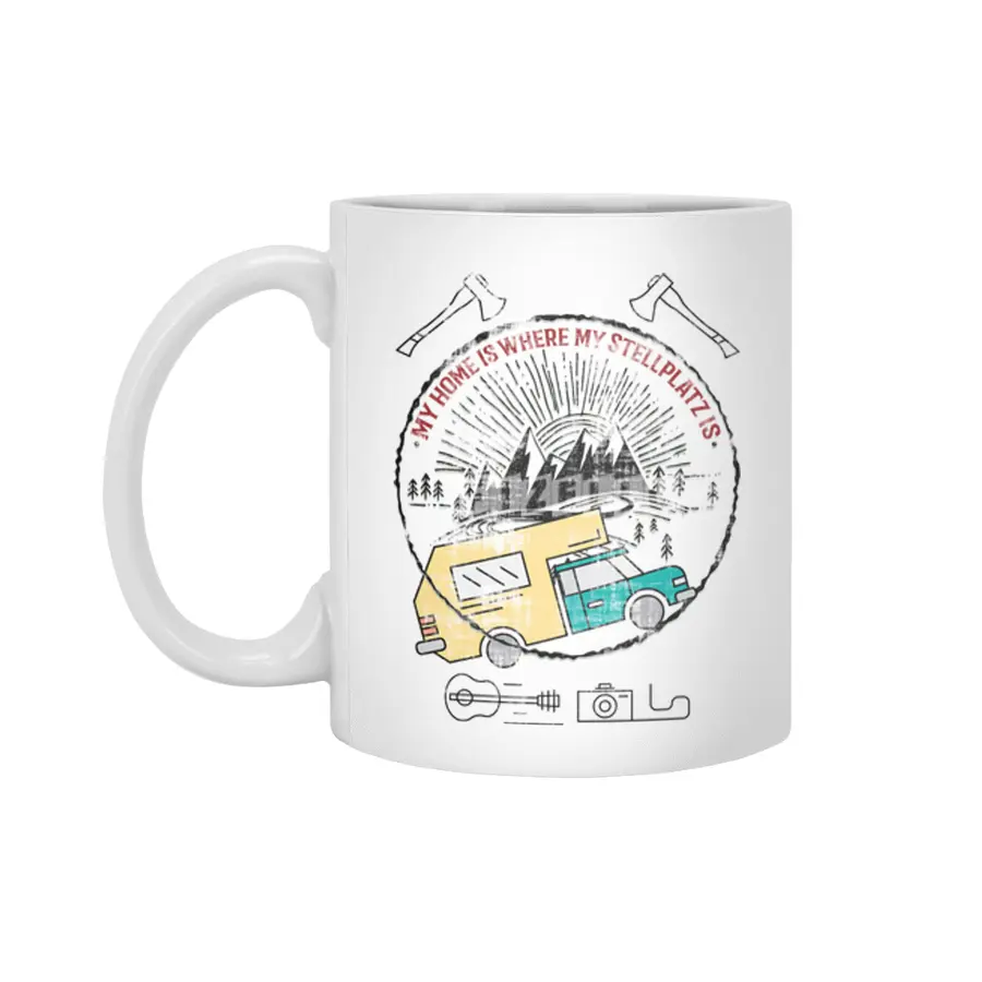 Camping Camper Vacation Motorhome Adventure Gift Beyaz Kupa