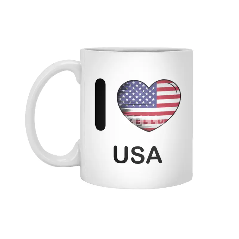 I Love America USA, My Home, My Country Beyaz Kupa