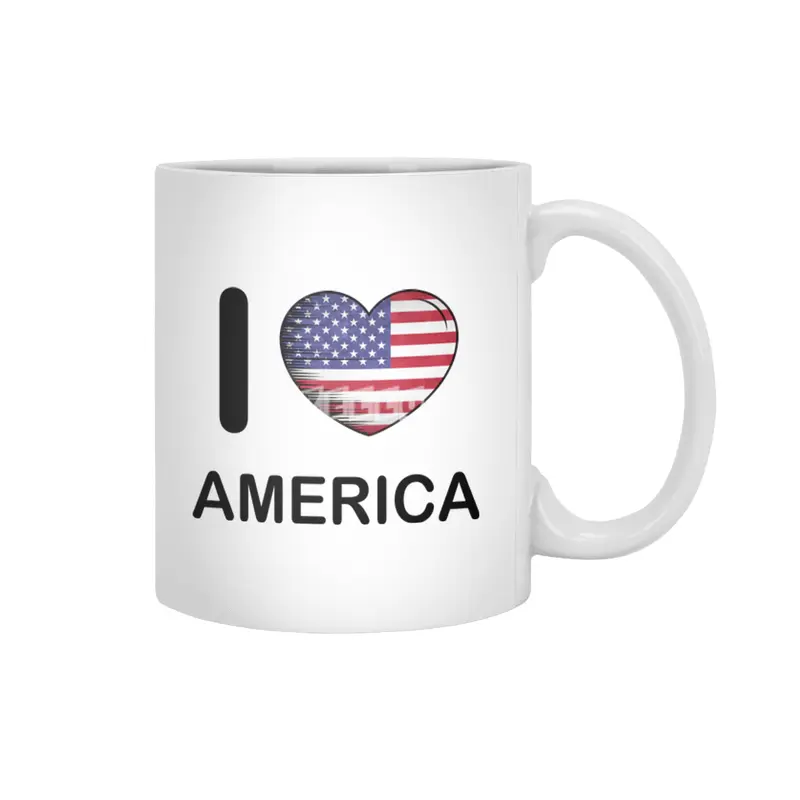 I Love America USA, My Home, My Country Beyaz Kupa