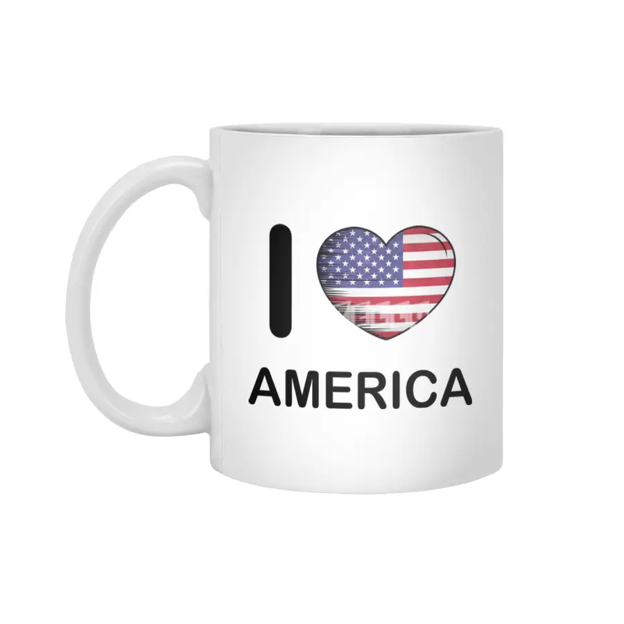 I Love America USA, My Home, My Country Beyaz Kupa