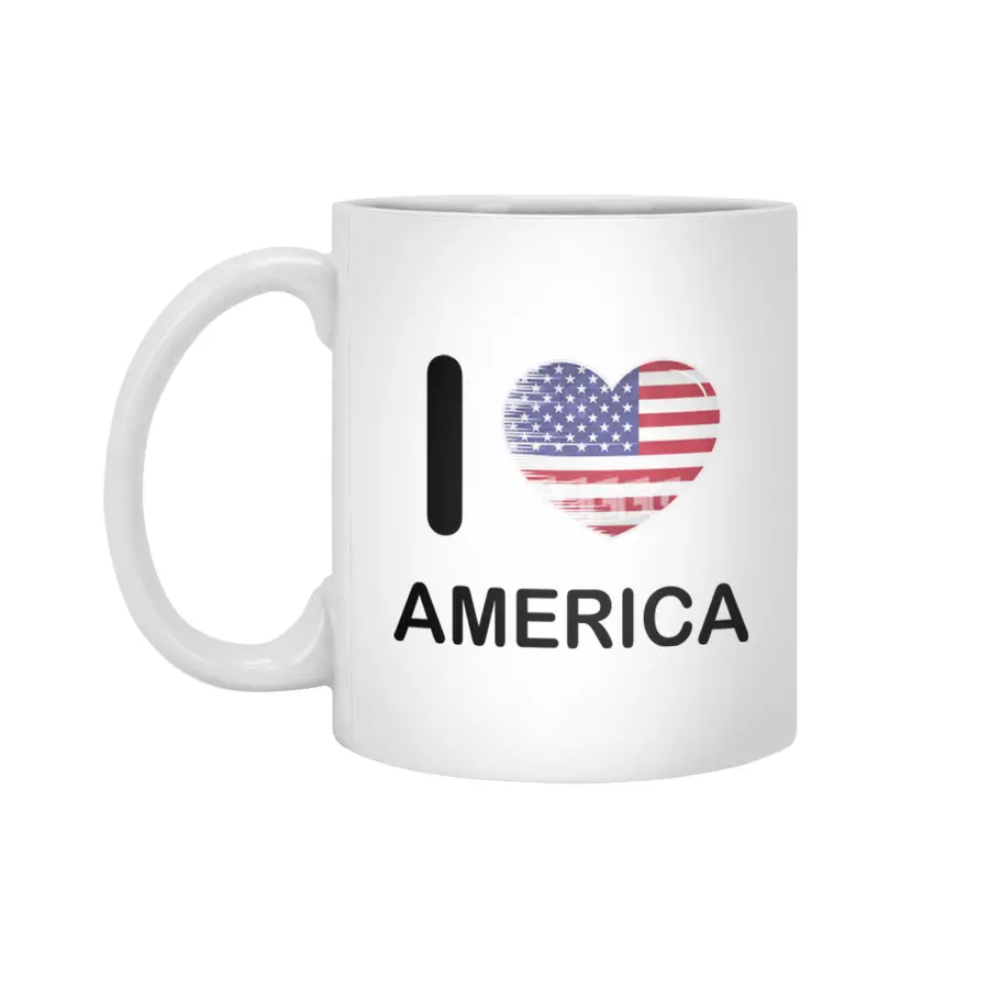 I Love America USA, My Home, My Country Beyaz Kupa
