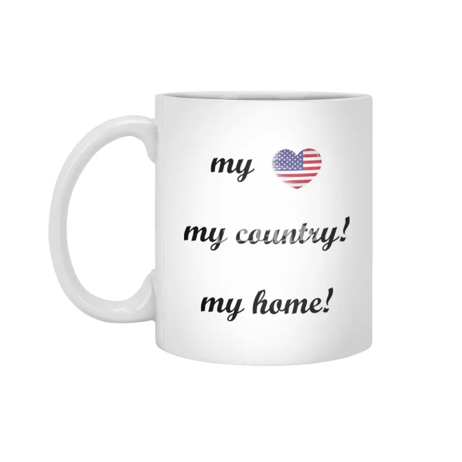 I Love America USA, My Home, My Country Beyaz Kupa