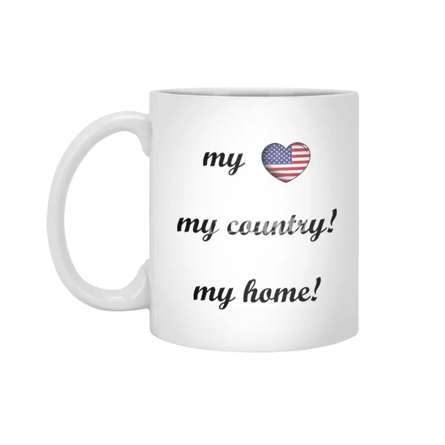 I Love America USA, My Home, My Country Beyaz Kupa
