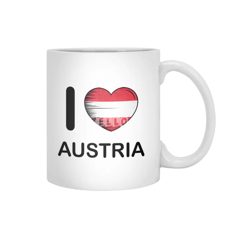 I Love Austria, My Homeland, My Country Beyaz Kupa