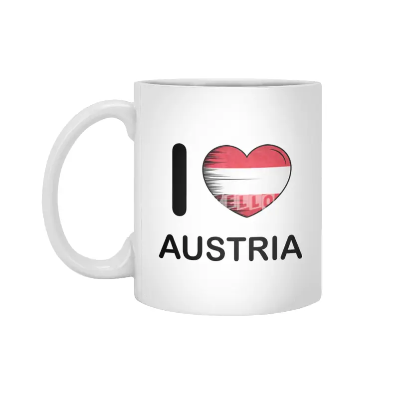 I Love Austria, My Homeland, My Country Beyaz Kupa