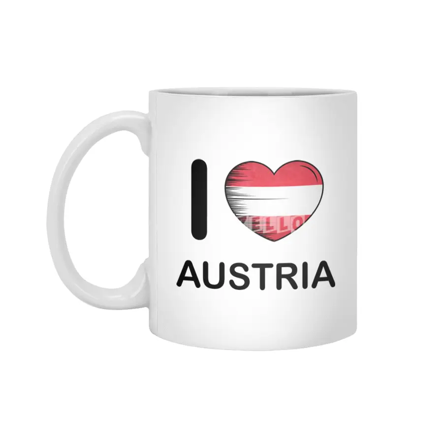 I Love Austria, My Homeland, My Country Beyaz Kupa