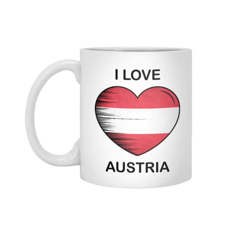 I Love Austria, My Homeland, My Country Beyaz Kupa