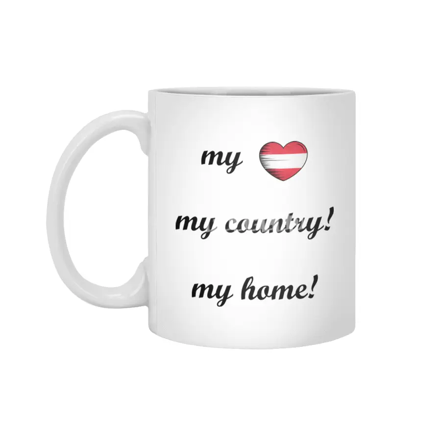 I Love Austria, My Homeland, My Country Beyaz Kupa