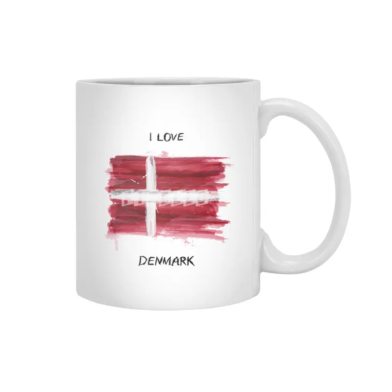 I Love Denmark, My Home, My Country Beyaz Kupa