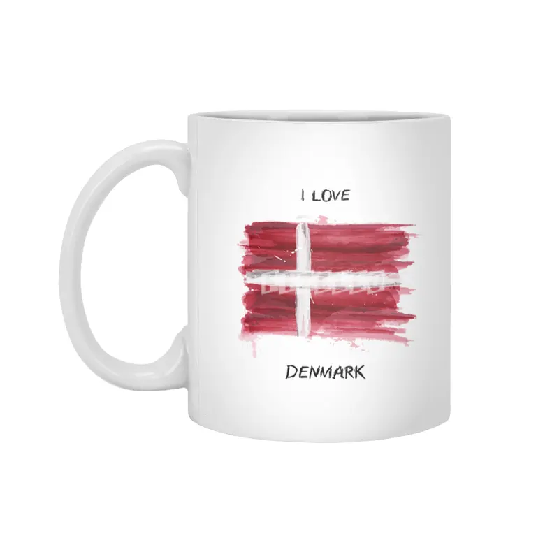 I Love Denmark, My Home, My Country Beyaz Kupa